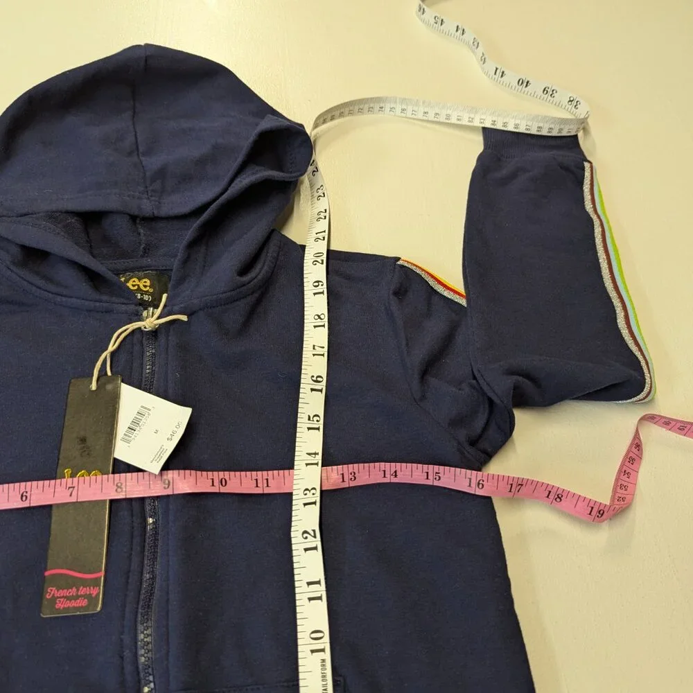 NWT Lee Size Medium (8-10) Navy Sweatpants and Zippered Hooded Jacket